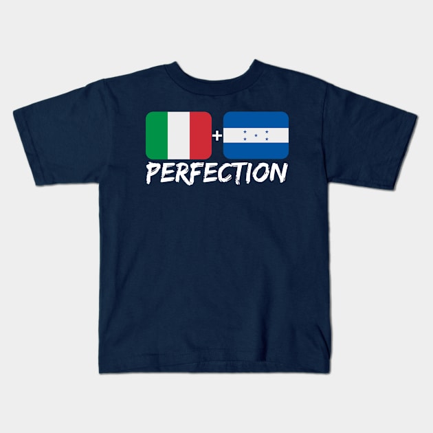 Italian Plus Honduran Perfection Heritage Flag Gift Kids T-Shirt by Just Rep It!!